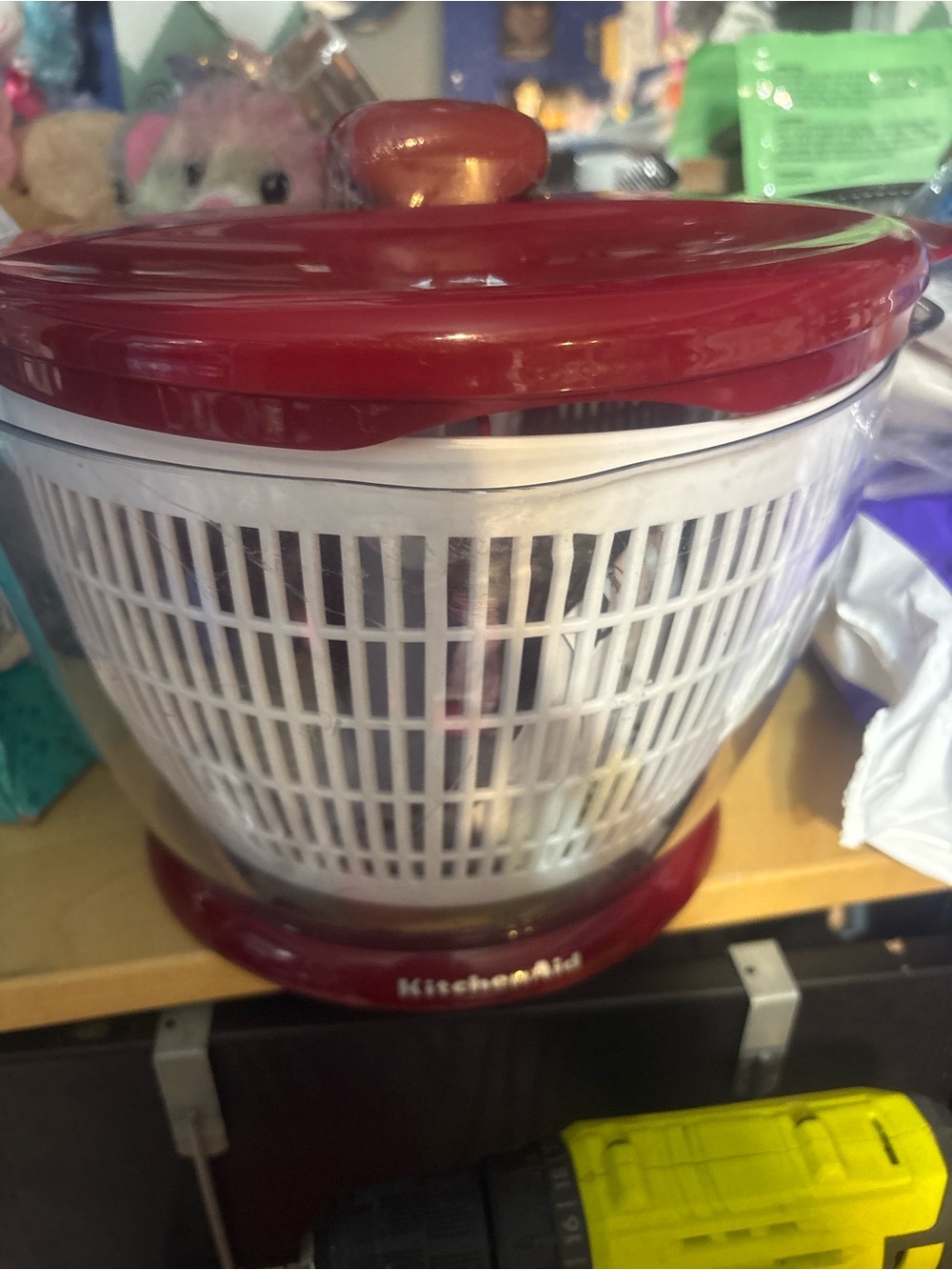 KitchenAid Red and White Salad Spinner